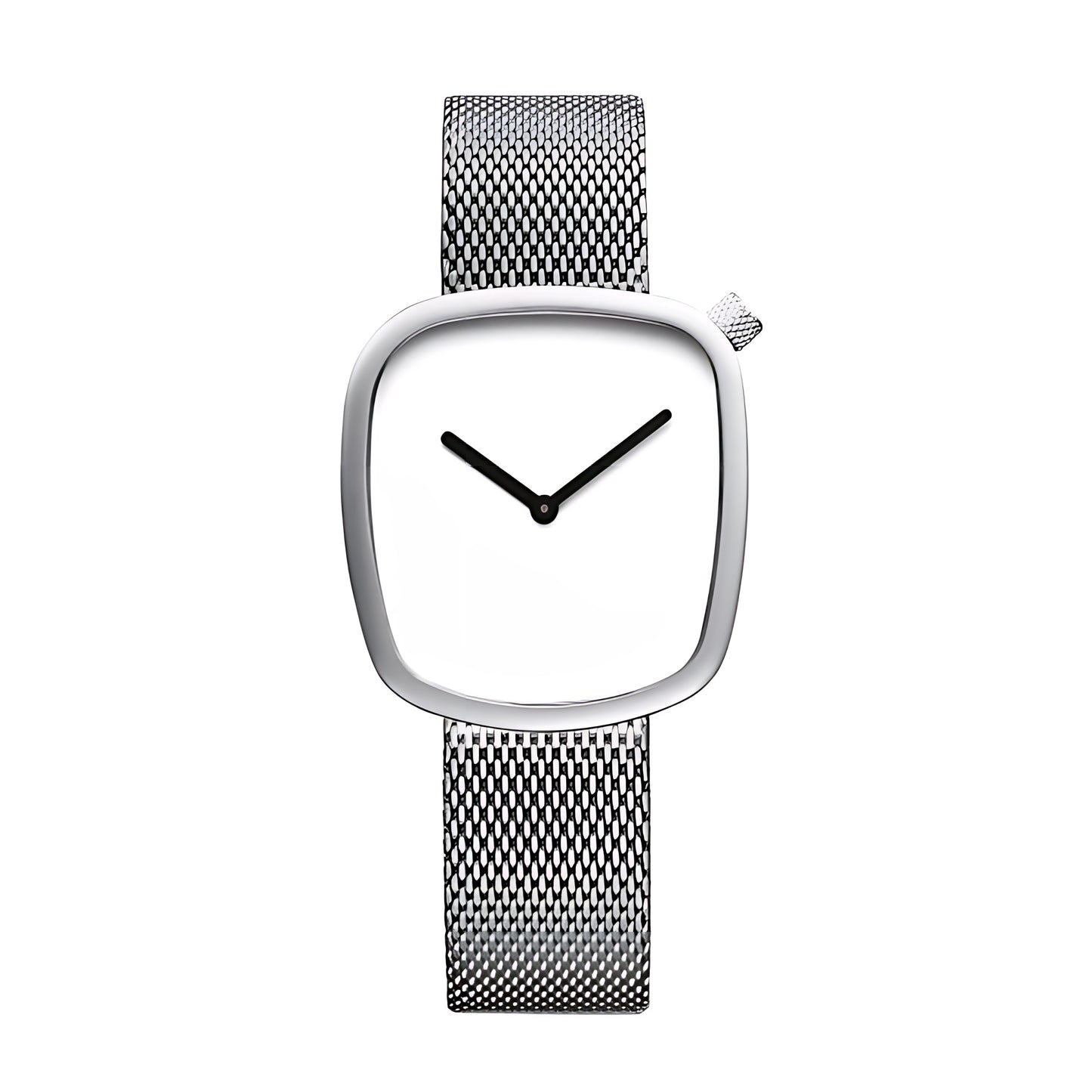 The Horizon Cushion Mesh Watch - Silver