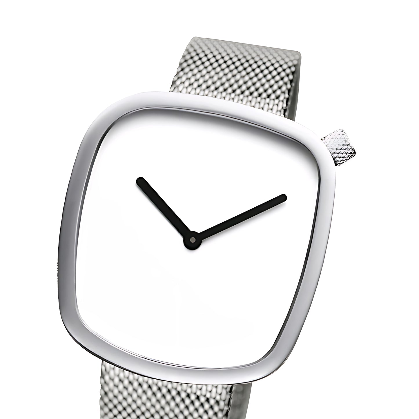 The Horizon Cushion Mesh Watch - Silver